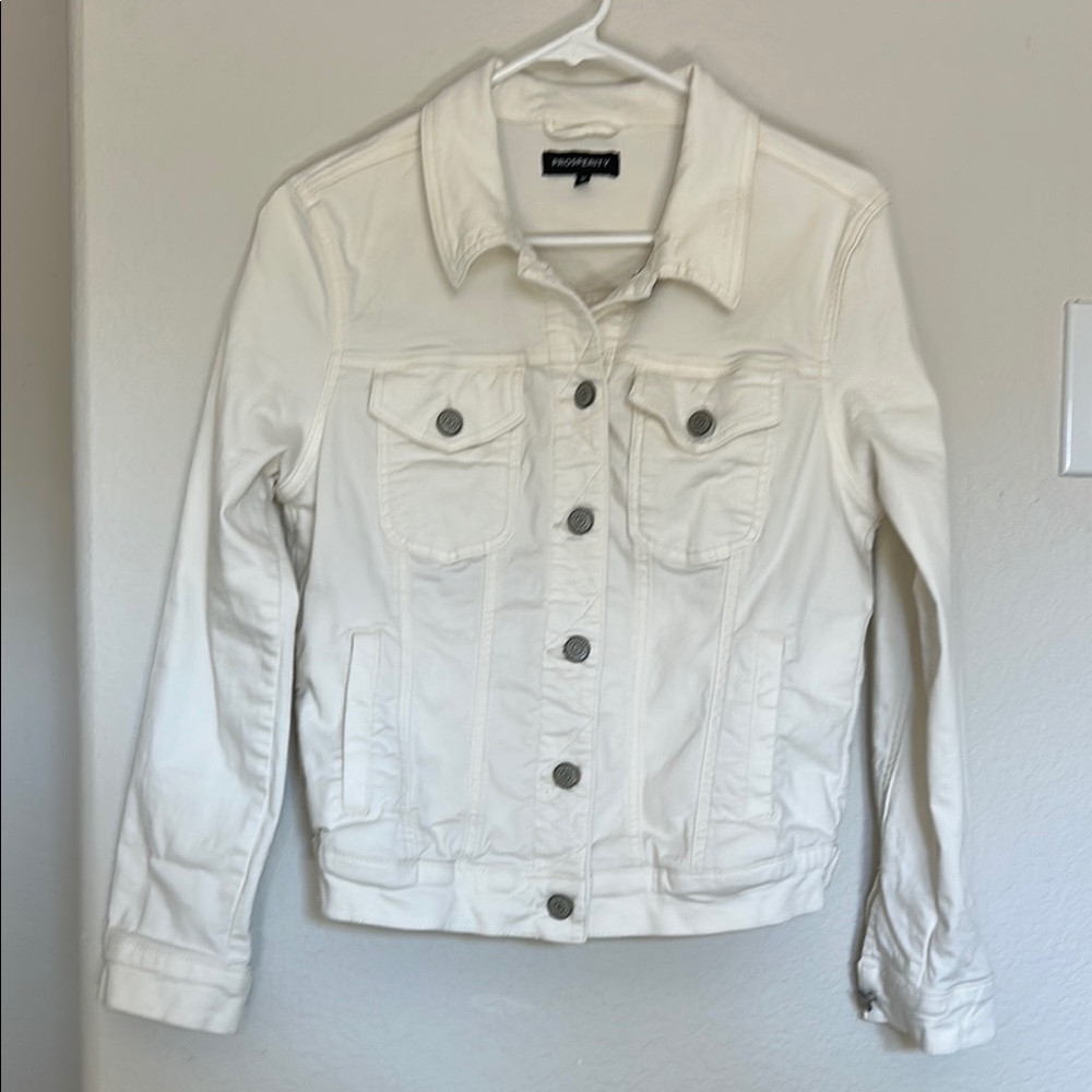 Classic White Cropped Jean Jacket